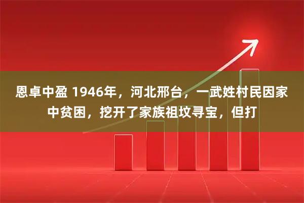 恩卓中盈 1946年，河北邢台，一武姓村民因家中贫困，挖开了家族祖坟寻宝，但打