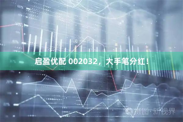 启盈优配 002032，大手笔分红！