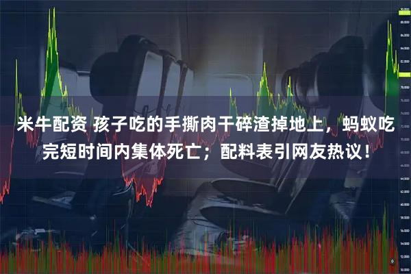 米牛配资 孩子吃的手撕肉干碎渣掉地上,蚂蚁吃完短时间内集体死亡;配料表引网友热议!